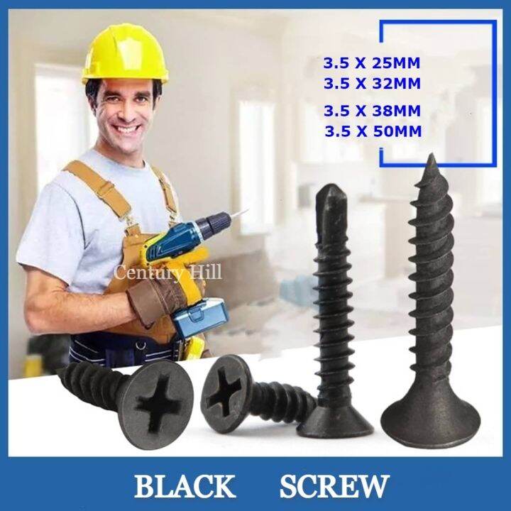 (PER/BOX) BLACK SCREW / GYPSUM SCREW ( METAL / WOOD) Lazada PH