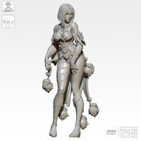 75MM Resin Figure Kits Sexy goddess self-assembled TD-2182