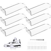 Floating Shoe Display Shelves for Wall Mount Set of 8,Clear Acrylic Floating Shelves for Showcase Sneaker Collection