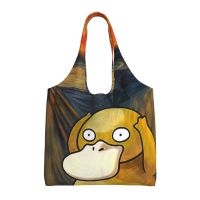 Pokemon Psyduck Commuter กระเป๋าผ้าใบ Tas Jinjing Kanvas กระเป๋าช้อปปิ้งถุงความจุขนาดใหญ่