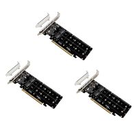 4X Double-Sided 4-Disk NVME RAID Card PCIeX16 to M.2 M-Key NVMEx4SSD 2U Server RAID Array Expansion Adapter Split Card