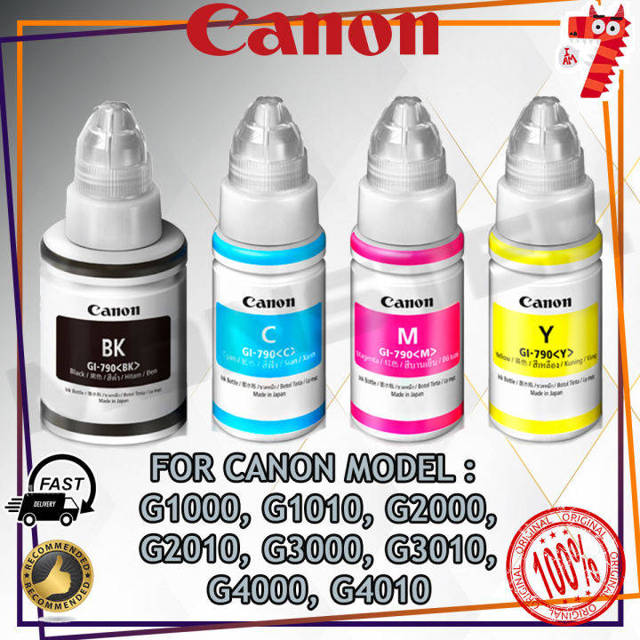 Canon Gi 790 790 Gi790 Bulk Original Bottle Ink 1 X Set Black Cyan Magenta Yellow Lazada 5604