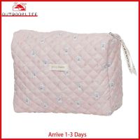 [Arrive 1-3 Days]Women Makeup Handbags Zipper Korean Quilted Beauty Case Portable Make Up Pouch Floral Print Large Capacity  for Ladies Girl