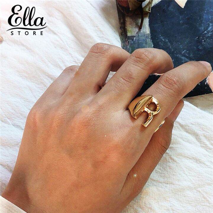 ella-แหวนแฟชั่น-ดีไซน์ลายตัวอักษร-เปิดปรับได้