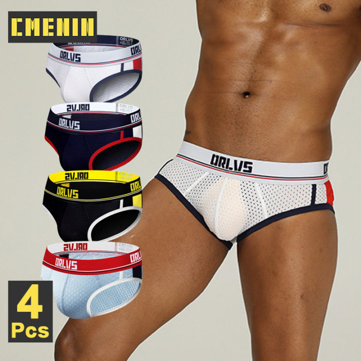 cmenin-orlvs-4pcs-กางเกงในชายเซ็กซี่ระบายอากาศได้กางเกงในชายกางเกงในผ้าฝ้ายลายใหม่-jockstrap-กางเกงในชาย-or192