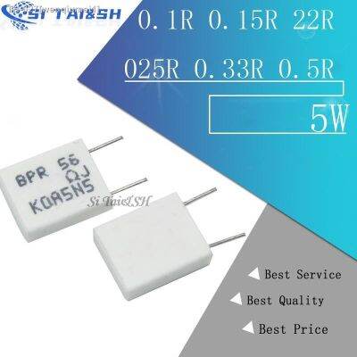 ♟۩✆ 10pcs BPR56 5W 0.001 0.1 0.15 0.22 0.25 0.33 0.5 ohm Non-inductive Ceramic Cement Resistor 0.1R 0.15R 0.22R 0.25R 0.33R 0.5R