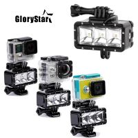 Glorystar โคมไฟใต้น้ำไฟแฟลช LED กันน้ำสำหรับการดำน้ำแฟลชวิดีโอขายึดกล้องโกโปร SJCAM H9 SJ4000 H9R Yi OSMO