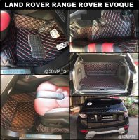 พรมปูพื้นรถยนต์6D LAND ROVER RANGE ROVER EVOQUE (2011-15) สีดำด้ายแดง เต็มคัน