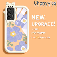 Chenyyka เคส A53ปลอกสำหรับ Samsung 5G เคสหลากสีน่ารักจิตรกรรมภาพการ์ตูนดอกไม้โปร่งใสเคสมือถือเลนส์กล้องถ่ายรูปมอนสเตอร์น้อยกันกระแทกเคสซิลิโคนใสปกป้อง