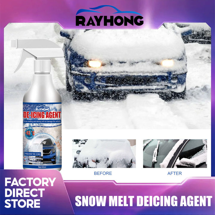  60ml Windshield Deicing Agent Car Snow Melting Spray Deicer  Multi-Purpose Deicer and Snow Melting Agent Winter Auto Glass Snow Removal  for Car Windows Snow Removal Rapid Defrost Antifreeze : Automotive