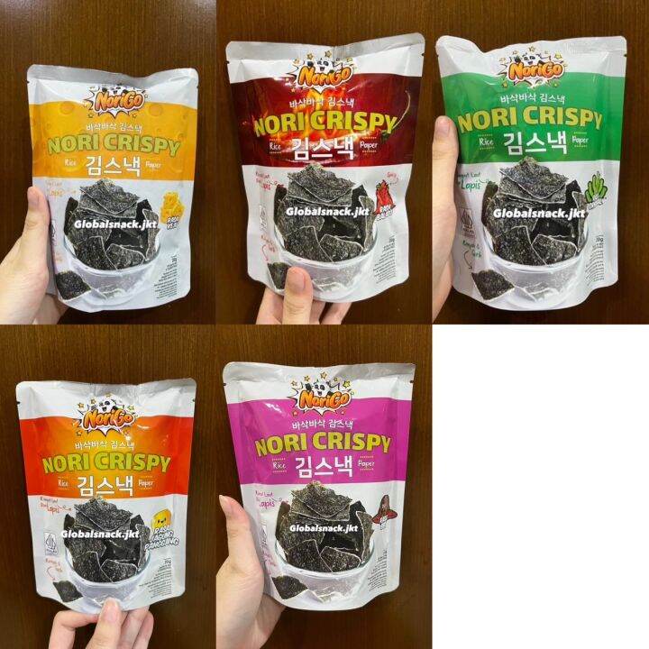 NoriGo Nori Seaweed Rumput Laut Crispy Balado/Original/Cheese Keju