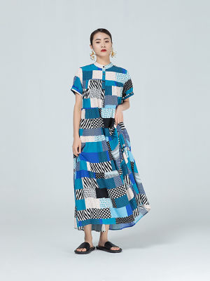 XITAO Dress  Vintage Casual Plaid Print Dress