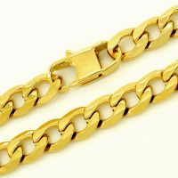 Masculine Choker Gold Color Necklace Stainless Steel 8 MM 20-36 Inches Men Women Fashion Jewelry Curb Cuban Chain