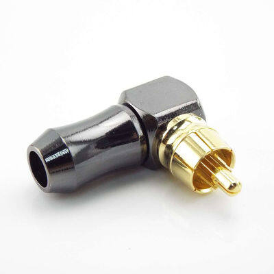 L Type RCA Plug Connector 90 Degree Wire Connectors Gold Plated Terminal for 6.2mm Speaker Cable Right Angle Audio Adapter