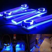 4 In 1 12V Blue Car Lamp Charge LED Interior Floor Decoration Lights Remote Car styling