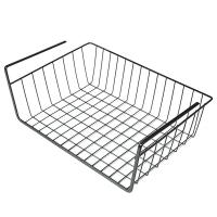 Under Shelf Table Storage Basket Rack Home Kitchen Wire Mesh Cabinet Organiser Cabinet Hanging Basket Office Supplies Storage