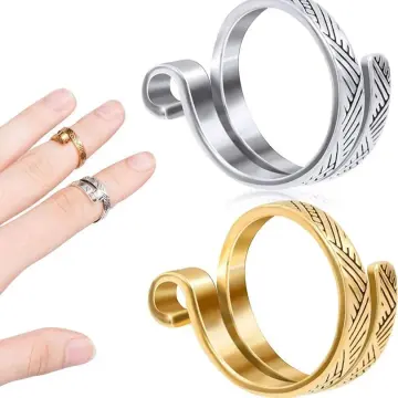 2pcs Knitting Loop Ring Adjustable Knitting Crochet Loop Ring Peacock Open  Finger Ring Yarn Guide Finger Holder Jewelry