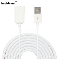 kebidumei White Black PVC Metal USB 2.0 Male to Female Extension Adapter Extension Cable 0.5M Cable Cord 3Ft