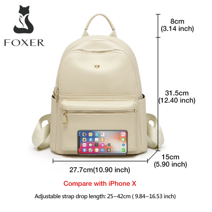 foxer-ใหม่หนังกระเป๋านักเรียนเรียบง่ายความบันเทิงขนาดใหญ่สุภาพสตรีกระเป๋าสะพายเดินทางคุณภาพสูงสุภาพสตรีสุภาพสตรีกระเป๋าสะพายไหล่