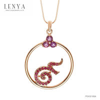 Lenya Jewelry  จี้เงินดีไซน์เลข ๙ ไทย ประดับทับทิมแท้ และอะเมทิสต์(Amethyst) ตัวเรือนเงินแท้ชุบพิ้งค์โกลด์ (Pink Gold)