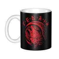 Customized Vikings Fenrir Wolf Coffee Mugs DIY Norse Mytholog Valhalla Odin Ceramic Tea Milk Cups