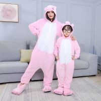 【Xiaobaide electronic】หมูสีชมพู Onesies U Nisex ฤดูหนาวน่ารักแพนด้า Totoro ยูนิคอร์น Onesies ผู้หญิงชุดนอนอะนิเมะเครื่องแต่งกายผู้ใหญ่สักหลาดชุดนอนชุดนอน