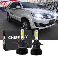 New ชุดหลอดไฟหน้ารถยนต์ฮาโลเจน LED V4 6000K สีขาว แบบเปลี่ยน สําหรับ TOYOTA FORTUNER year 2011 2012 2013 2014 2015 1 คู่