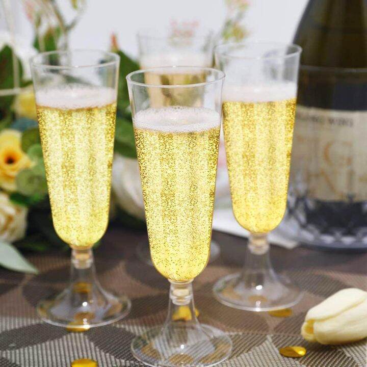 6pcs-plastic-champagne-flutes-disposable-wine-glasses-toasting-flutes-for-birthday-party-wedding-reception-and-other-celetion