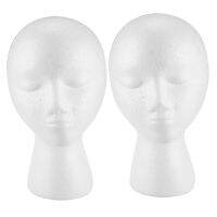 2X Styrofoam Foam Mannequin Wig Head Display Hat Cap Wig Holder White Foam Head