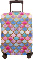 Luggage Cover Rainbow Color Thickened Elastic Travel Suitcase Protector Mermaid Scales Washable Baggage Gear Covers