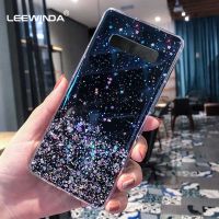 สำหรับ Samsung Galaxy S9 S8 S10 Plus เคสโทรศัพท์,สำหรับ Samsung S10 Lite S10E กรณี,เงาวับบลิงหรูหรา TPU ปกหลังโปร่งใส