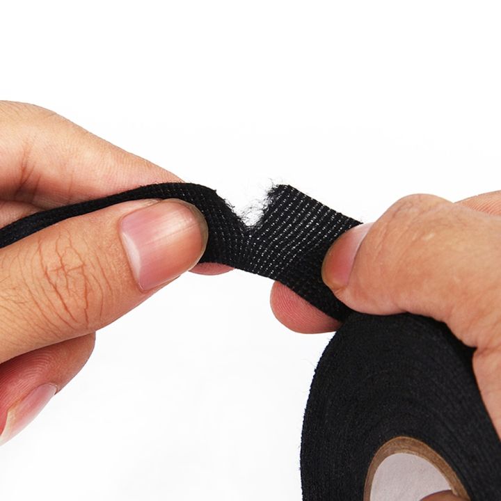 25-meter-heat-resistant-fabric-tape-black-adhesive-electrical-insulating-cloth-tape-for-car-cable-harness-wiring-loom-protection