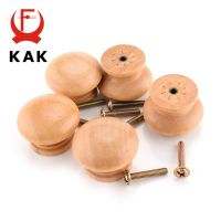 KAK 10pcs/Lot 3.6X2.6CM Big Size Natural Wooden Cabinet Drawer Wardrobe Door Knob Pull Handle Hardware Plain Circle Handle