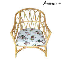 Anusarin Rattan ArmChair01 Aurora อาร์มแชร์หวายแท้พร้อมเบาะลายกุหลาบ