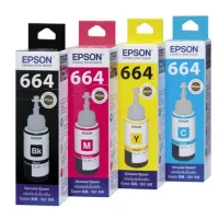 หมึกแท้ epson T664 L-Series สี 3 สี ฟ้า ชมพู เหลือง ของแท้แบบมีกล่อง**