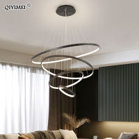 Modern LED Pendant Lights for Living Dining Room WhiteGoldCoffeeBlack Circle Rings Luster Lamp fixture home Indoor Lighting