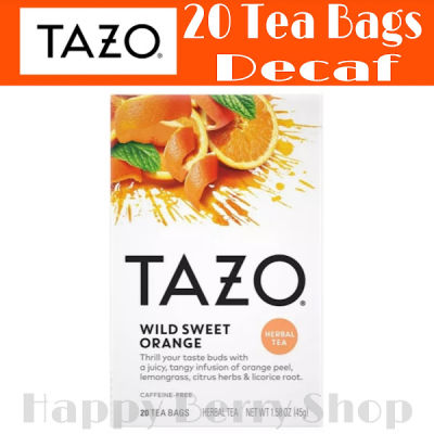 TAZO TEA 🍃 ชาสมุนไพร Tazo Wild Sweet Orange Herbal Tea ไม่มีคาเฟอีน⭐พร้อมส่ง⭐ ชาเพื่อสุขภาพ นำเข้าจากประเทศอเมริกา 1 กล่องมี 20 ซอง