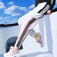 K.A SHOP กางเกงขายาว เอวยางยืด แต่งแถบข้าง รุ่น Elastic trousers, side stripe pattern (สีขาว)รุ่น KJ888-008