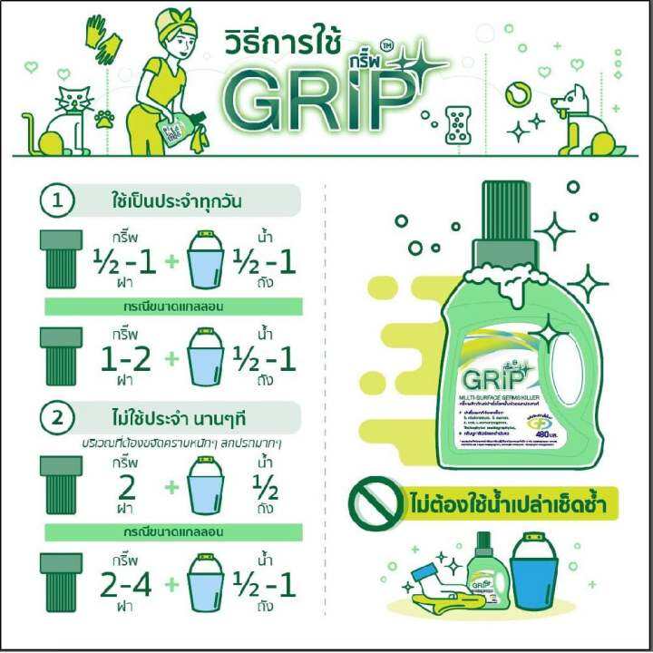 grip-น้ำยาฆ่าเชื้อ-น้ำยาทำความสะอาดของใช้ในบ้าน-ถูพื้นดับกลิ่น-ฉี่สุนัข-แมว-480ml