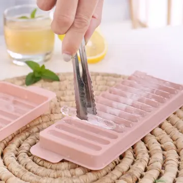 Ice Cube Tray,Reusable Long Ice Stick Ice Maker Mold with  Lid,(1/2Pcs)Easy-Release & Flexible Silicone Ice Cube Mold