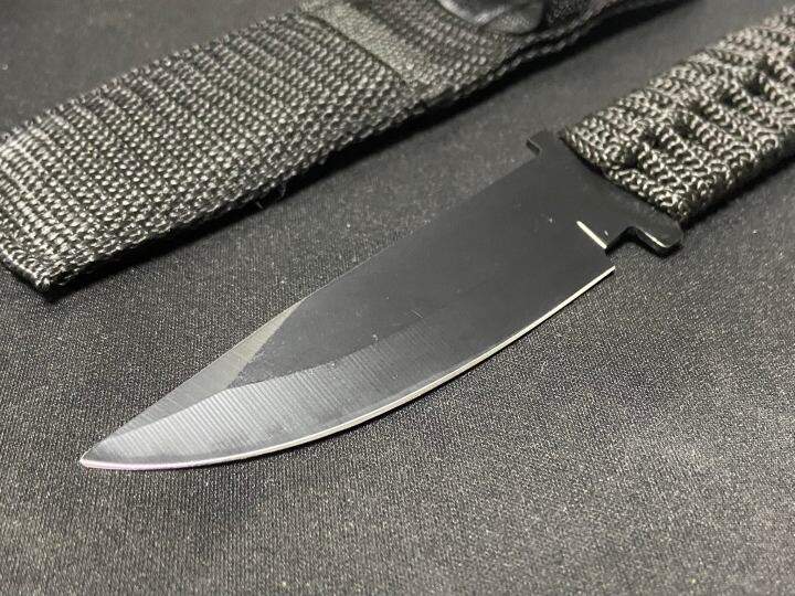 knife-s2-316-มีดเดินป่า-สีดำ-ด้ามจับพันผ้าอย่างดี-มีดพกพา-ยาว-7-นิ้ว-มีดแคมป์ปิ้ง-ฟรีซองเก็บมีดอย่างดี