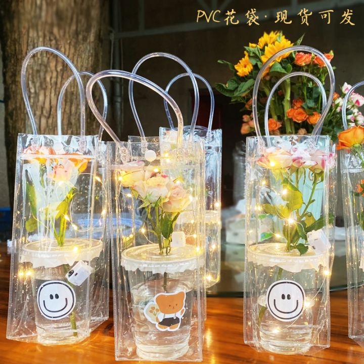 pvc-flower-handbag-stall-net-red-ins-single-flower-shop-vertical-packaging-bag-xiaohongshu-same-transparent-flower-may