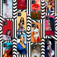 Megan Thee Stallion Rapper เคสศัพท์สำหรับ 4 4S 5 5S SE 5C 6 6S 7 8 Plus X XS XR 11 12 Mini Pro Max 2020สีดำกันน้ำ