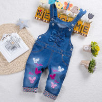 IENENS Kids Baby Girls Long Pants Denim Clothing Overalls Dungarees Toddler Infant Girl Jeans Jumpsuits Clothes Outfits Trousers