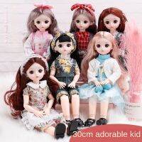 (Popular toys) 30เซนติเมตรตุ๊กตา BJD 1/6 Kawaii เจ้าหญิงแต่งตัว23ข้อต่อ3D ดูตาจริง6คะแนนผมยาวตุ๊กตาของเล่นของขวัญวันเกิดสำหรับสาวๆ