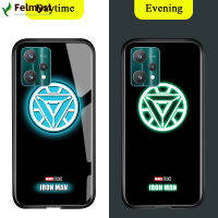 สำหรับ Realme 9 Pro Cell เคสโทรศัพท์ส่องสว่างเรืองแสงในที่มืดเคสโทรศัพท์มหัศจรรย์สำหรับเด็กผู้ชายซูเปอร์ฮีโร่สำหรับโลโก้ผู้ชายเคสมันวาวสไปเดอร์แมนไอรอนแมนกระจกเทมเปอร์ธอร์เคสฝาหลัง