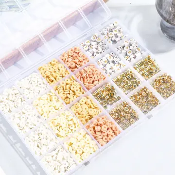 3600PCS Polymer Clay Bead Set 6MM Rainbow Color Flat Chip Bead For