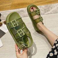 COD DSGRTYRTUTYIY Small Ck Mesh Sandals Female 2021 Summer New Ulzzang Wild School Student Pepson Thick Bottom Green B