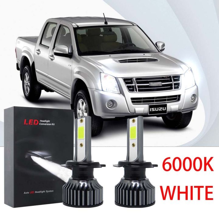 หลอดไฟหน้ารถยนต์-led-12v-24v-6000k-สีขาว-สําหรับ-isuzu-dmax-mu5-2005-2013-2-ชิ้น
