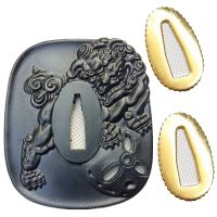 Alloy The lion Guard Black Tsuba Fittings For Japanese Samurai Katana Sword Wakizashi Tanto DIY Accessory